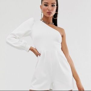 ASOS Long sleeve one shoulder romper